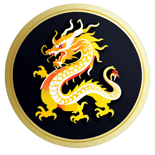 Chinese Golden Dragon sticker