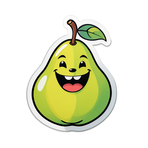 Poire souriante sticker