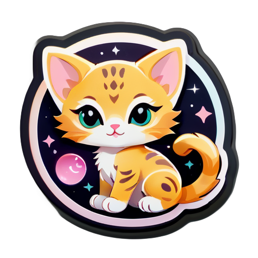 Sticker of a cute kitten representing the zodiac sign 'Cancer' sticker