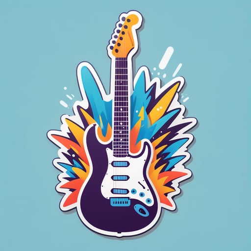 Illustration de guitare électrique sticker