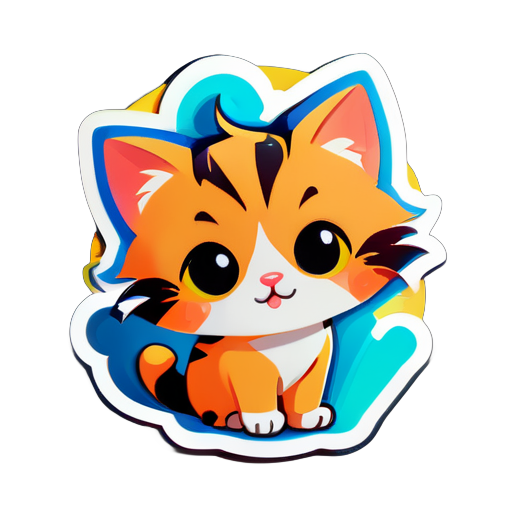 Cute little cat sticker