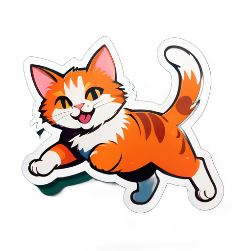 A cat flys
 sticker