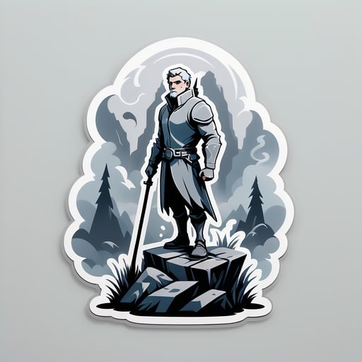 Grey Stone Standing in the Mist sticker