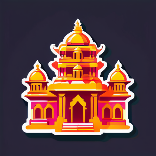 hindu temple in an ancient look sticker