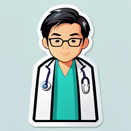 médico asiático sticker