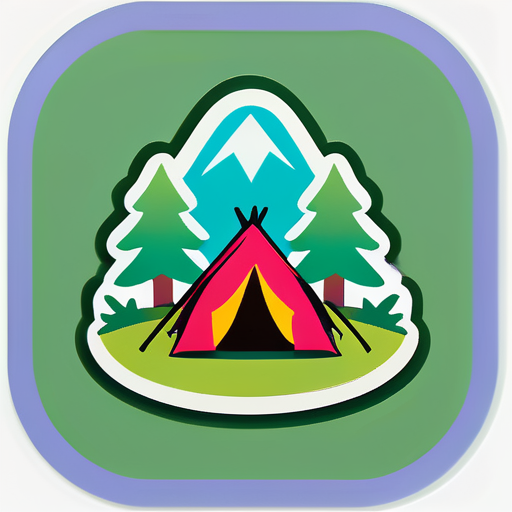 Printemps Camping sticker