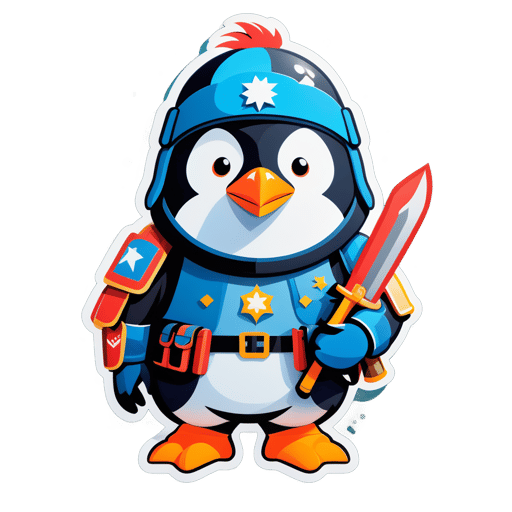 Tapferer Pinguin Soldat sticker