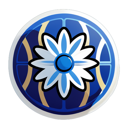 flor azul, baloncesto sticker