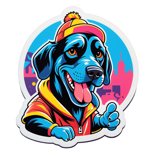 Hip-Hop Hound Dog sticker