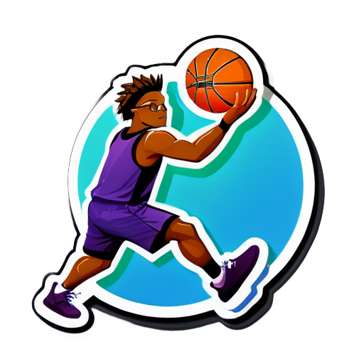 programador, jugar al baloncesto sticker