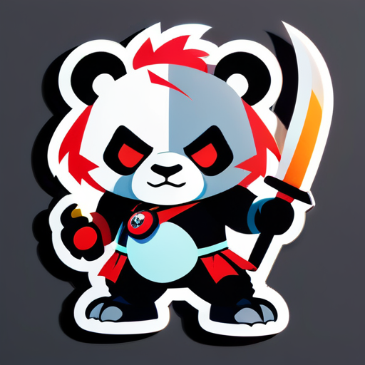 Panda Warrior sticker