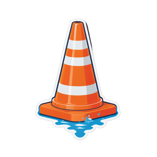 Cone de tráfego preenchível com água sticker