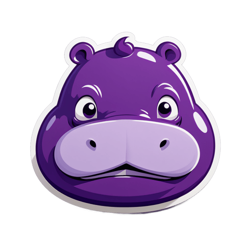 Hippopotames violets costauds sticker