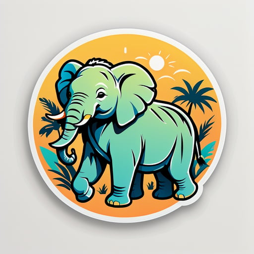 Exotic Safari Animal Outlines sticker