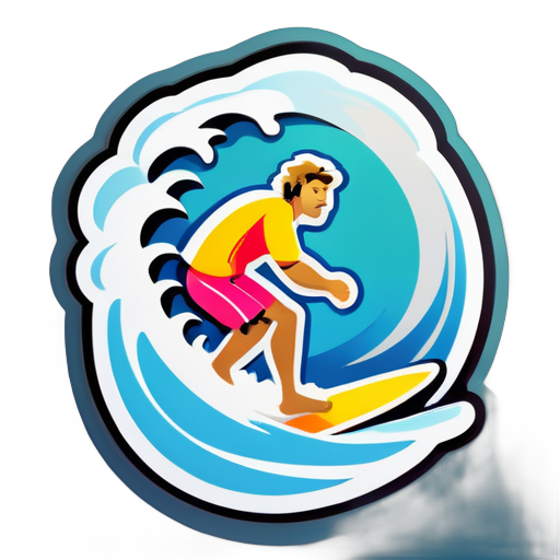 Um surfista  sticker