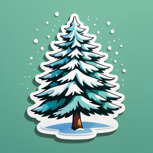 Árvore de Pinheiro Nevado sticker