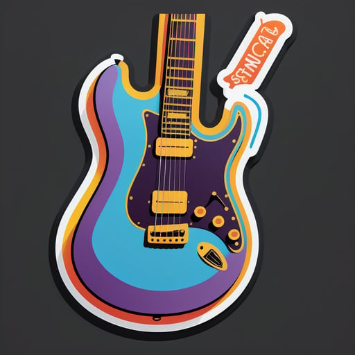 Cuerdas de guitarra melódicas sticker