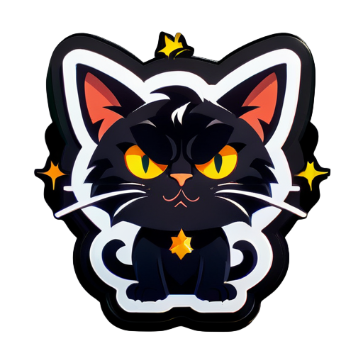 Astrologist angry black cat sticker