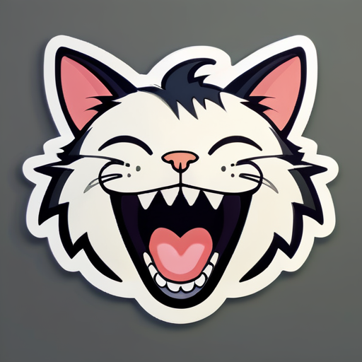 cat laughing  sticker