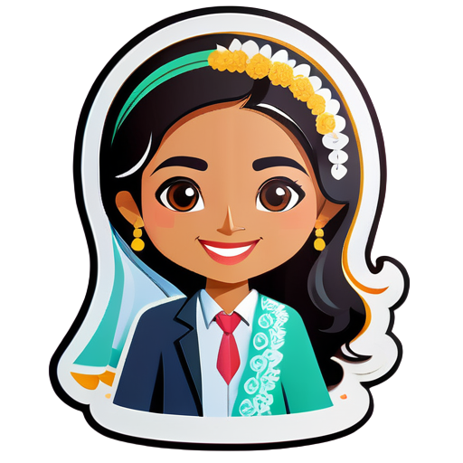 Myanmar girl named Thinzar in getting married with Indian guy sticker