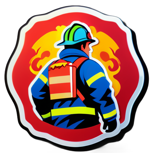 Firefighter from the back sticker