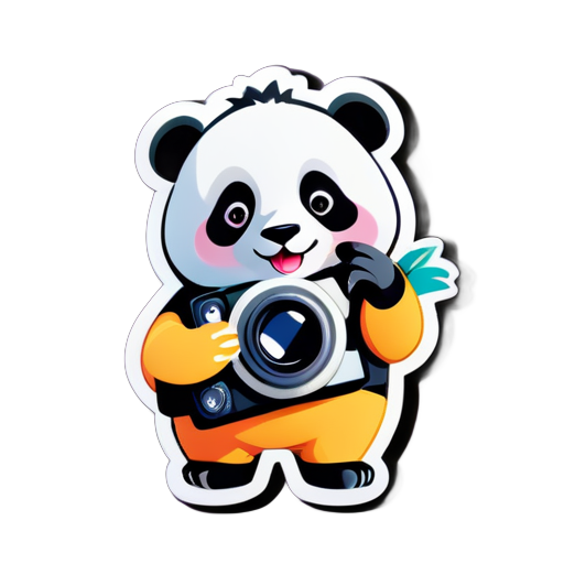 panda tourist with camera sticker