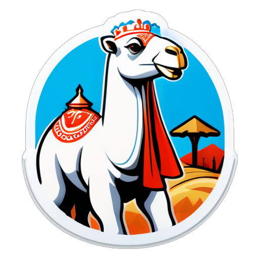 In Sticker art style, The white camel is said to be sacred to Zeht, the Redguard god of food and farming sticker