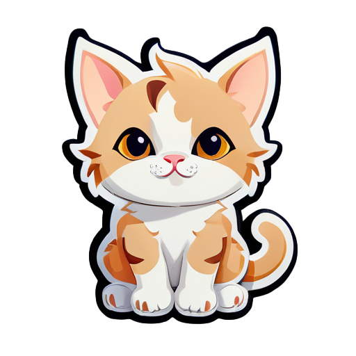 Calm full body kitten like a bull sticker