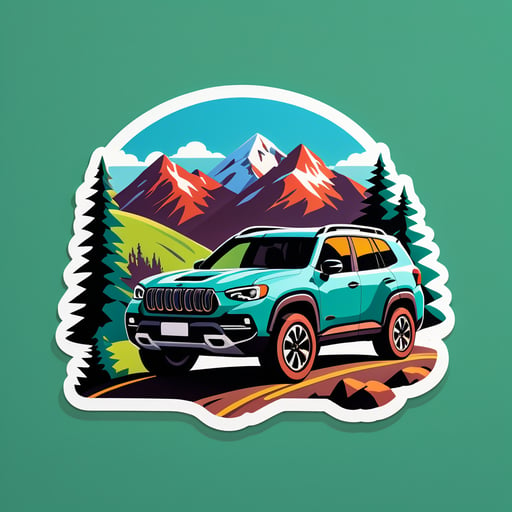 山道を走るSUV sticker