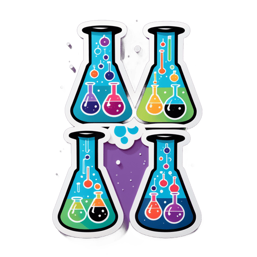 Quirky Science Beakers sticker