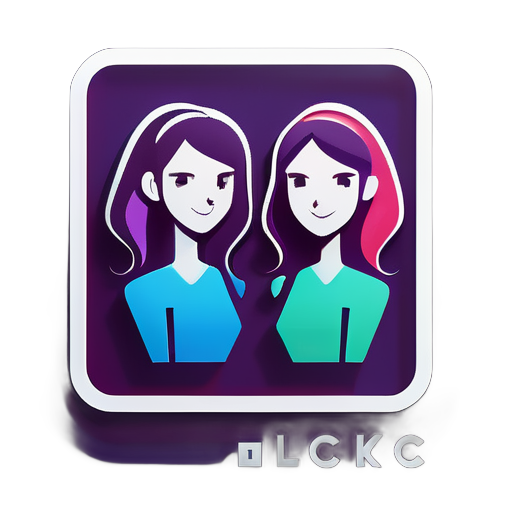 logo de la empresa de software Logic Square con chicas sticker