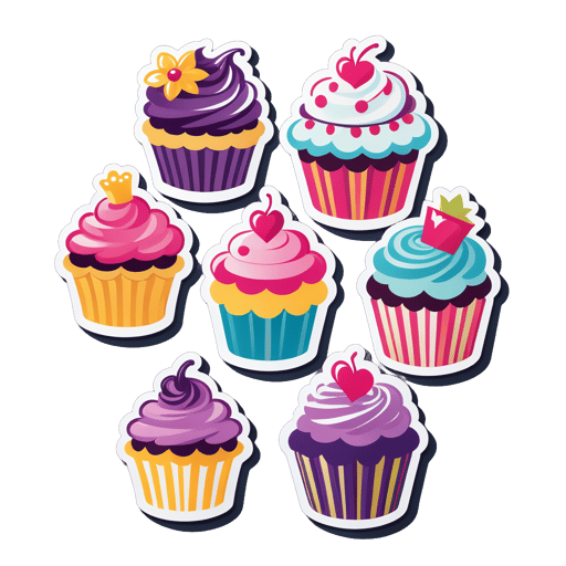 Fancy Cupcake Selection sticker