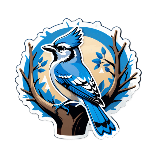 Blaumeise nistet in einem Baum sticker