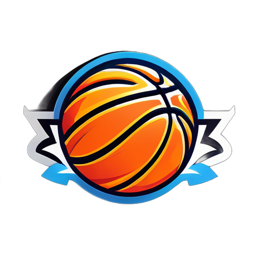 Most beatiful basketball logo design sticker