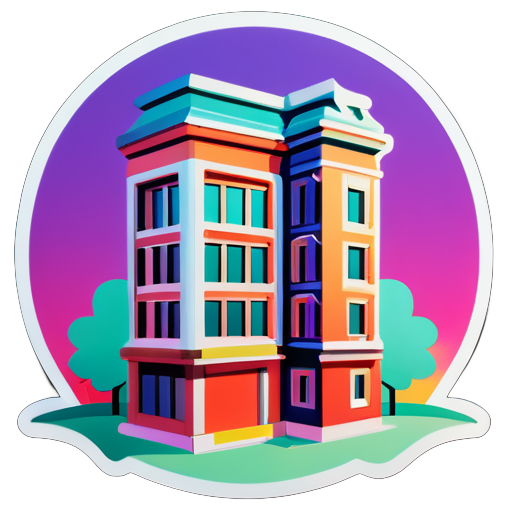 make a sticker which built a building  sticker