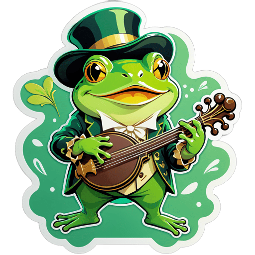 Charmant Barde Grenouille sticker