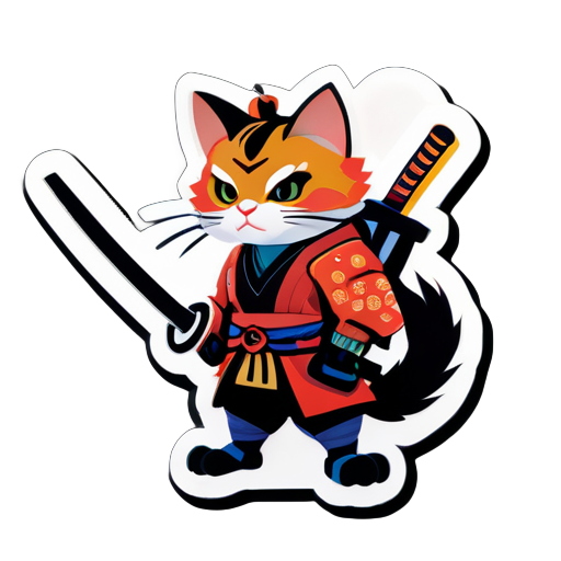 samurai cat
 sticker