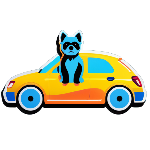 Car and dog sticker