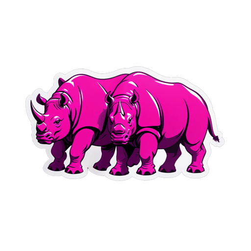 Rhinos Magenta Solides sticker