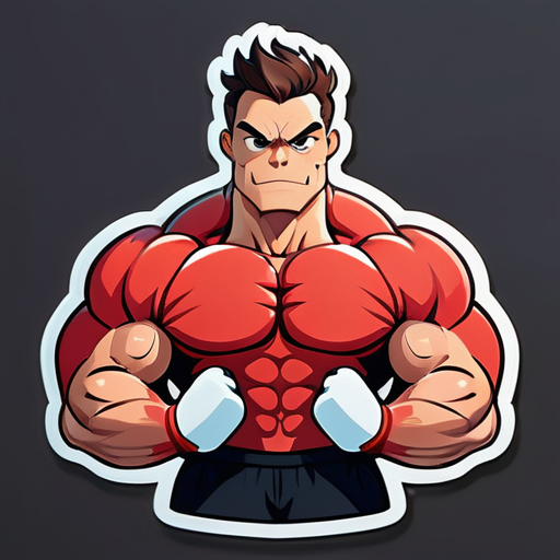 muscles forts Prédateur avec autocollant de personnage au visage humain fiable sticker