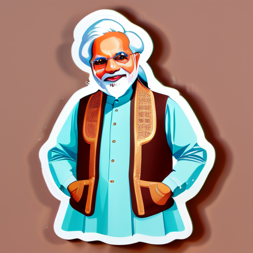 Modi in westlicher Kleidung sticker