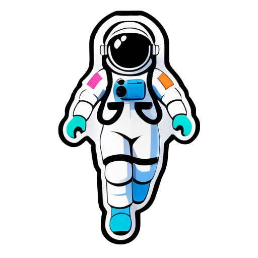 Female astronaut 👩‍🚀 on Nintendo style sticker