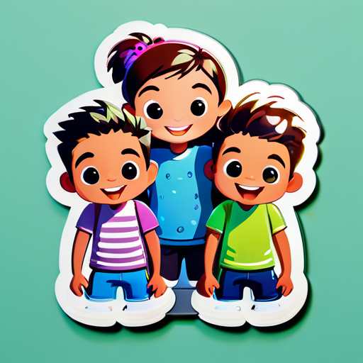 Tres amigos pasando el rato sticker