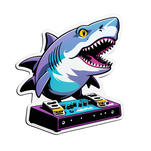 Shoegaze Shark with Pedalboard sticker