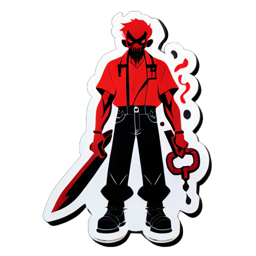 famine diable chainsaw man sticker