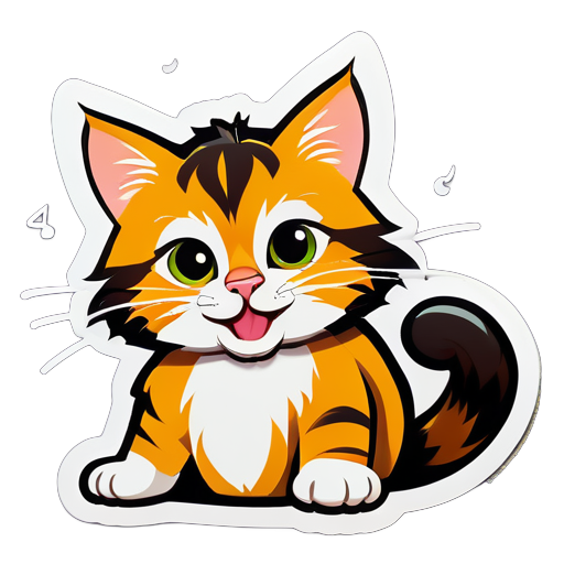 Make cat say hay to toddler with his name is faris azriel Al-khawarizmi sticker