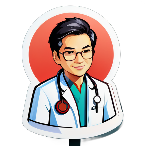 médecin asiatique sticker