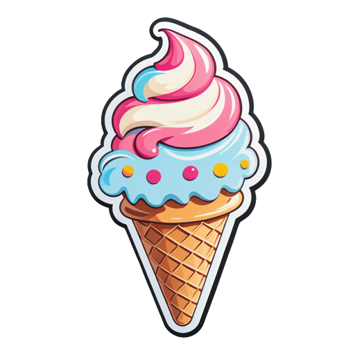 Cono de helado dulce sticker