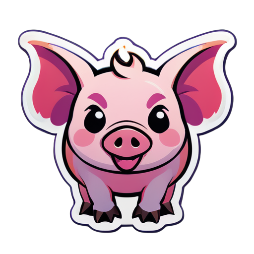 a pig with wing sticker