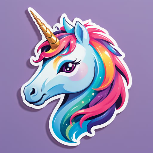 Tête de licorne enchantée sticker